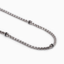 Carica l&#39;immagine nel visualizzatore di Gallery, Collana da uomo catena veneziana e pietre nere MONTECARLO Mabina 553486
