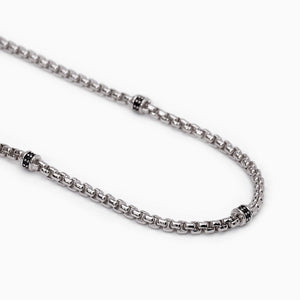Collana da uomo catena veneziana e pietre nere MONTECARLO Mabina 553486