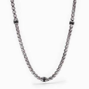 Collana da uomo catena veneziana e pietre nere MONTECARLO Mabina 553486