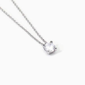 Collana da donna in argento con catena forzatina e punto luce SHINY Mabina 553550