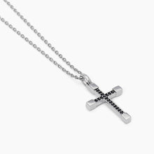 Load image into Gallery viewer, Silver men&#39;s necklace with zircon cross MYSTICAL Mabina 553635
