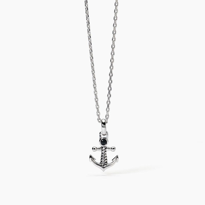 Collana da uomo in argento con ancora NAVY RULE Mabina 553638