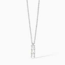 Carica l&#39;immagine nel visualizzatore di Gallery, Collana da donna in argento rodiato con catena forzatina e zirconi bianchi TRILOGY Mabina 553643
