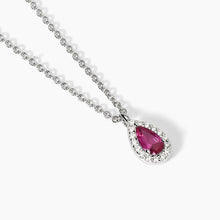 Carica l&#39;immagine nel visualizzatore di Gallery, Collana da donna in argento con rubino sintetico e zirconi COOL OR RÉTRO? Mabina 553664
