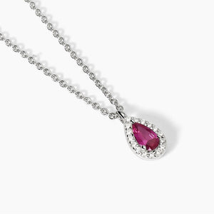 Collana da donna in argento con rubino sintetico e zirconi COOL OR RÉTRO? Mabina 553664