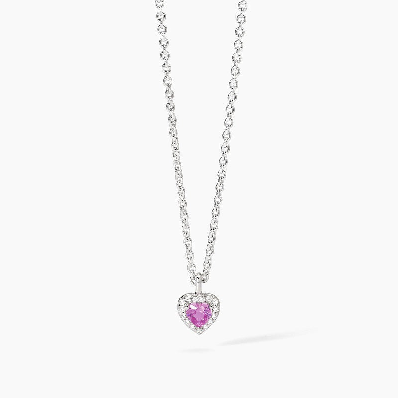 Collana da donna in argento con tormalina sintetica a forma di cuore LOVE AFFAIR Mabina 553668