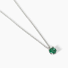Carica l&#39;immagine nel visualizzatore di Gallery, Collana da donna in argento con smeraldo sintetico SHINY Mabina 553670
