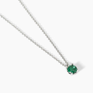 Collana da donna in argento con smeraldo sintetico SHINY Mabina 553670