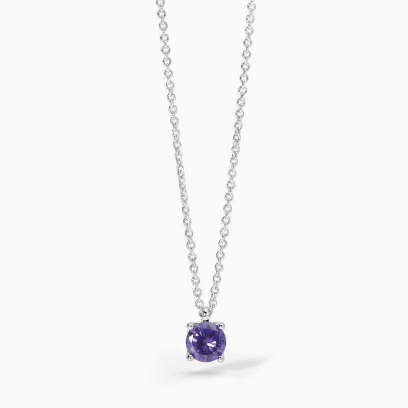 Collana da donna in argento con zircone viola SHINY Mabina 553673