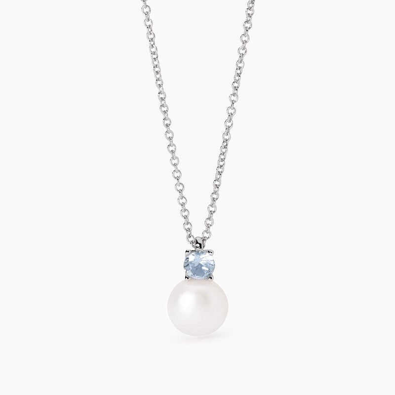 Collana da donna con ciondolo acquamarina sintetica INVITO A NOZZE Mabina 553695