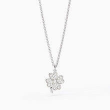 Carica l&#39;immagine nel visualizzatore di Gallery, Collana da donna con quadrifoglio in zirconi BUONA FORTUNA Mabina 553706
