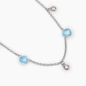 Collana da donna con pendenti in glass azzurro BEAUTY CODE Mabina 553710