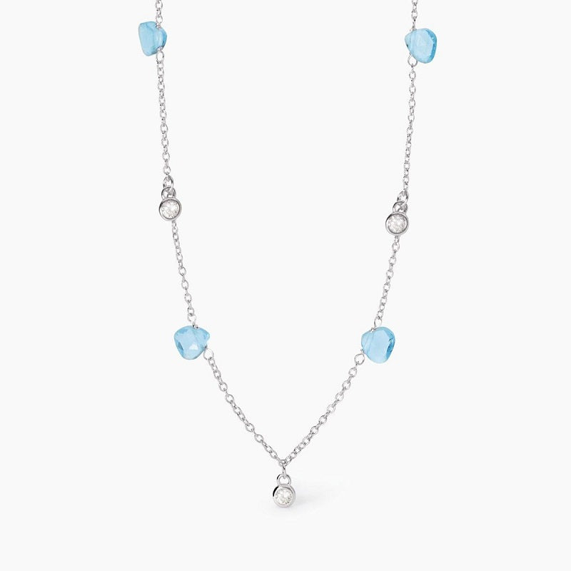 Collana da donna con pendenti in glass azzurro BEAUTY CODE Mabina 553710