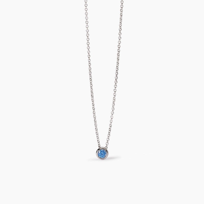 Collana bimba con zircone azzurro Shiny Mabina 553723