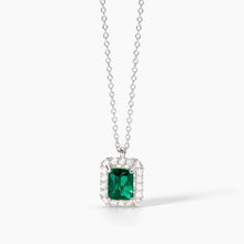 Carica l&#39;immagine nel visualizzatore di Gallery, Collana da donna con smeraldo sintetico e zirconi Desiderio Infinito Mabina 553735
