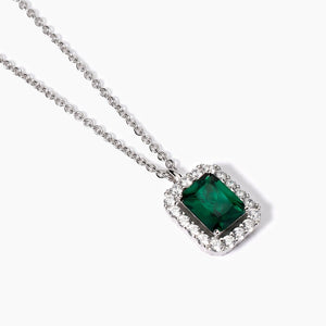 Collana da donna con smeraldo sintetico e zirconi Desiderio Infinito Mabina 553735