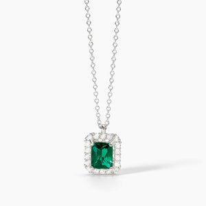 Collana da donna con smeraldo sintetico e zirconi Desiderio Infinito Mabina 553735