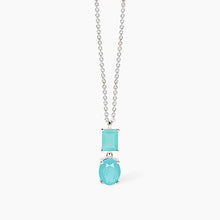 Carica l&#39;immagine nel visualizzatore di Gallery, Collana da donna con fusion stone glass azzurro SANTORINI Mabina 553736
