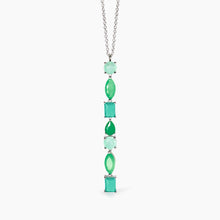 Carica l&#39;immagine nel visualizzatore di Gallery, Collana da donna con fusion stone glass verde pendente Mabina 553737
