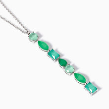 Carica l&#39;immagine nel visualizzatore di Gallery, Collana da donna con fusion stone glass verde pendente Mabina 553737
