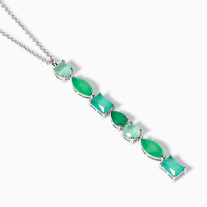 Collana da donna con fusion stone glass verde pendente Mabina 553737