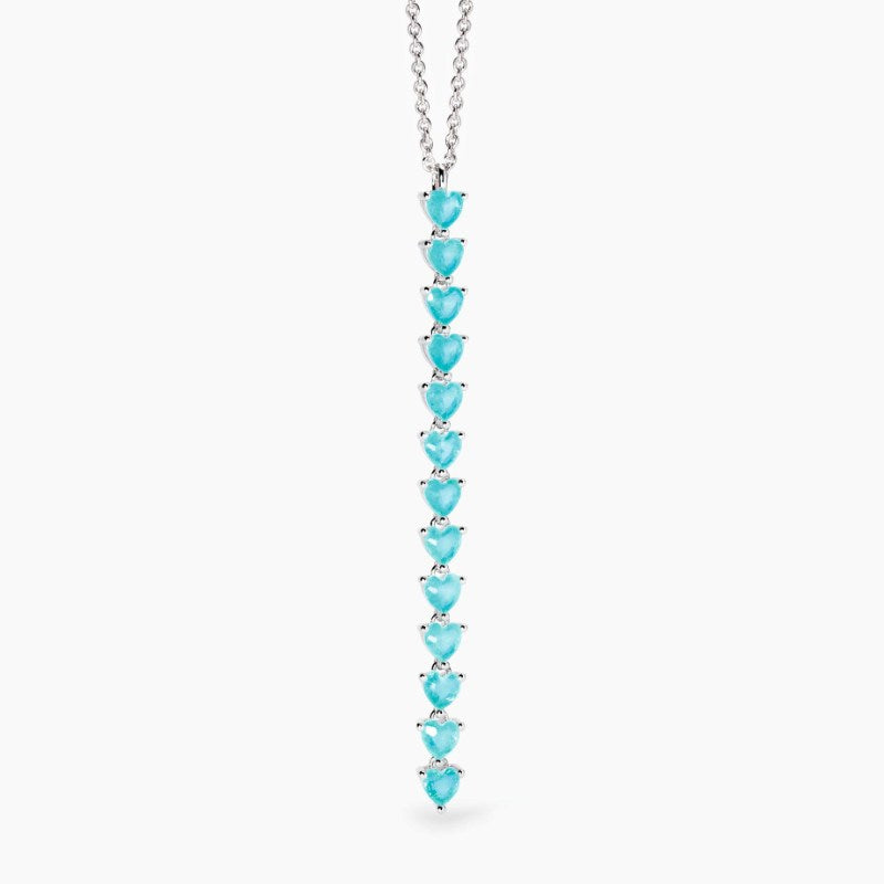 Collana da donna con fusion stone glass azzurro Mabina 553738