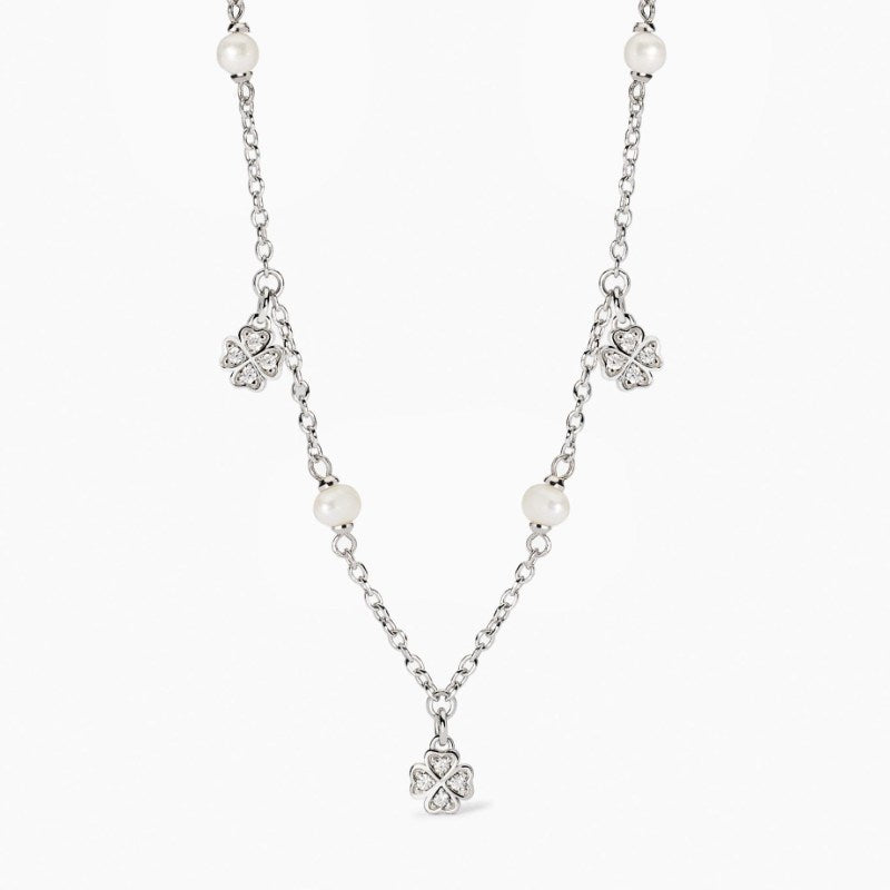Collana da donna con perle coltivate e quadrifogli Viva la Vida Mabina 553758