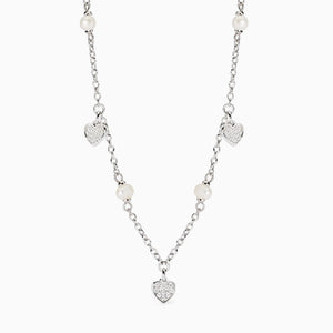 Collana da donna con perle coltivate e ciondoli cuori Viva la Vida Mabina 553759