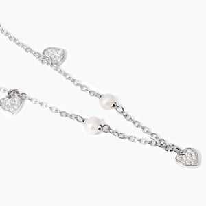 Collana da donna con perle coltivate e ciondoli cuori Viva la Vida Mabina 553759