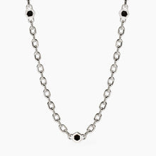 Load image into Gallery viewer, Collana da uomo in argento con catena forzatina e zirconi Mabina 553767
