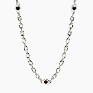 Collana da uomo in argento con catena forzatina e zirconi Mabina 553767