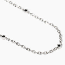 Load image into Gallery viewer, Collana da uomo in argento con catena forzatina e zirconi Mabina 553767
