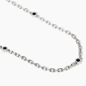 Collana da uomo in argento con catena forzatina e zirconi Mabina 553767