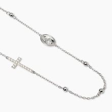 Carica l&#39;immagine nel visualizzatore di Gallery, Collana da donna in argento con croce e Madonnina Rosario Mabina 553781
