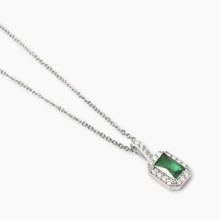 Cargar imagen en el visor de la galería, Collana con smeraldo sintetico taglio baguette Cool or Rétro? Mabina 553787
