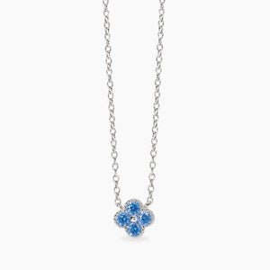 Collana da donna in argento con ciondolo fiore azzurro Jasmine Mabina 553794