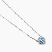 Carica l&#39;immagine nel visualizzatore di Gallery, Collana da donna in argento con ciondolo fiore azzurro Jasmine Mabina 553794
