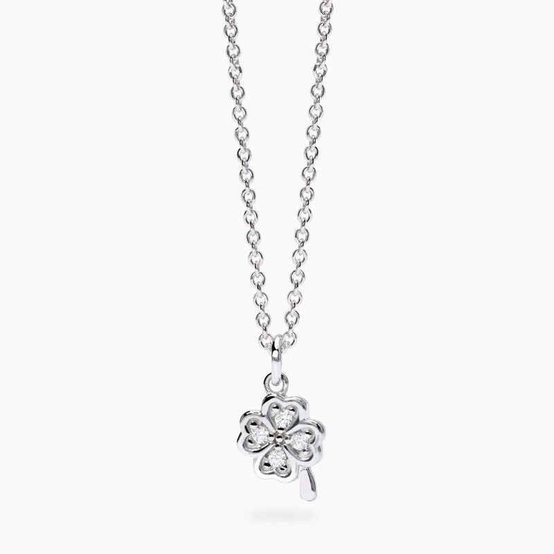 Collana da donna in Argento Quadrifoglio con Diamanti Mabina 553809
