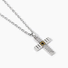 Load image into Gallery viewer, Collana da uomo con croce e zircone Geometrico Mabina 553818
