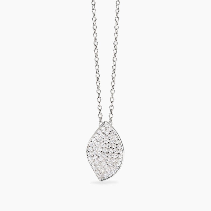 Collana dadonna in argento con foglia in pavè COME TE Mabina 553829