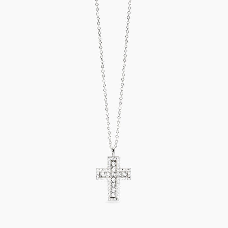 Collana da donna in argento con croce in zirconi SAVE THE QUEEN Mabina 553835