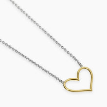 Cargar imagen en el visor de la galería, Collana da donna in argento con cuore oro 9K FILO D&#39;AMORE Mabina 553852
