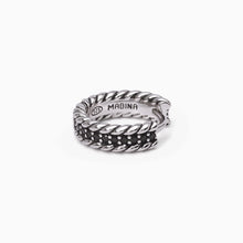 Load image into Gallery viewer, Men&#39;s earring in silver with black stones BANDITO Mabina 563538
