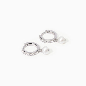 Orecchini da donna a cerchio in argento con perle coltivate INVITO A NOZZE Mabina 563571