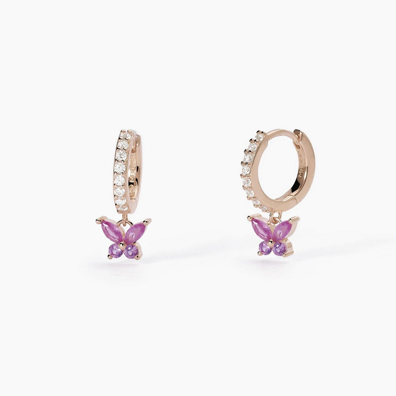 Orecchini da donna a cerchio con pendente a forma di farfalla SECRET GARDEN Mabina 563573