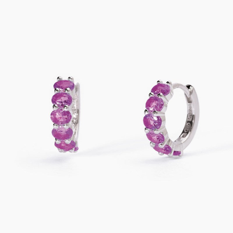 Orecchini da donna a cerchio in argento con tormalina FESTIVAL Mabina 563578