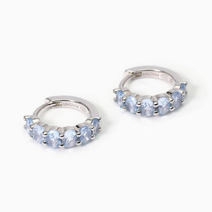 Orecchini da donna a cerchio in argento con acquamarina FESTIVAL Mabina 563581