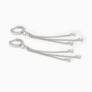 Orecchini da donna a cerchio in argento con catenine pendenti SCINTILLA Mabina 563589