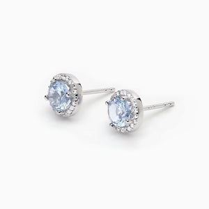 Orecchini da donna in argento a lobo con acquamarina sintetica REVIVAL Mabina 563652