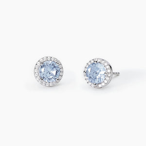 Orecchini da donna in argento a lobo con acquamarina sintetica REVIVAL Mabina 563652